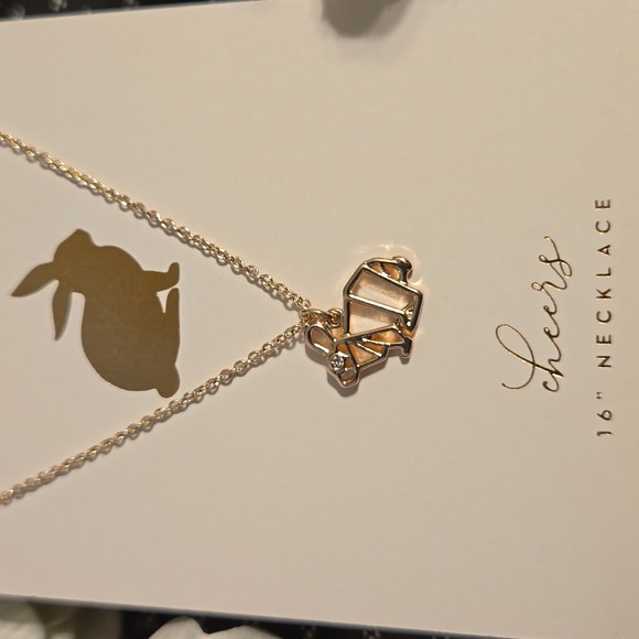 LC Lauren Conrad Gold Tone Origami Bunny Necklace NWT - Picture 3 of 8
